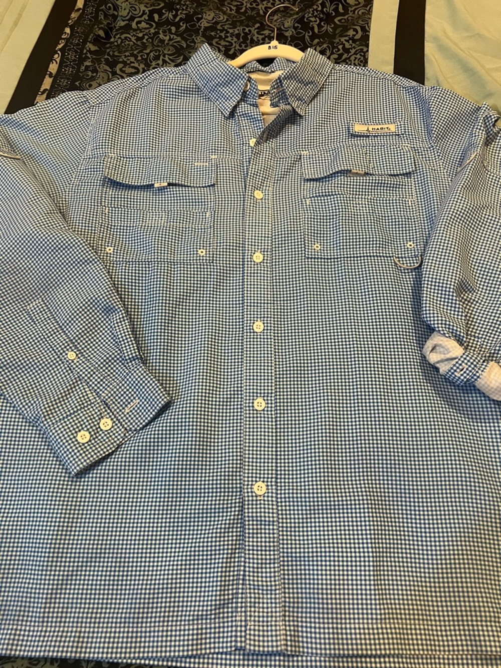 HABIT Blue Gingham Long-Sleeve Button-Down Shirt